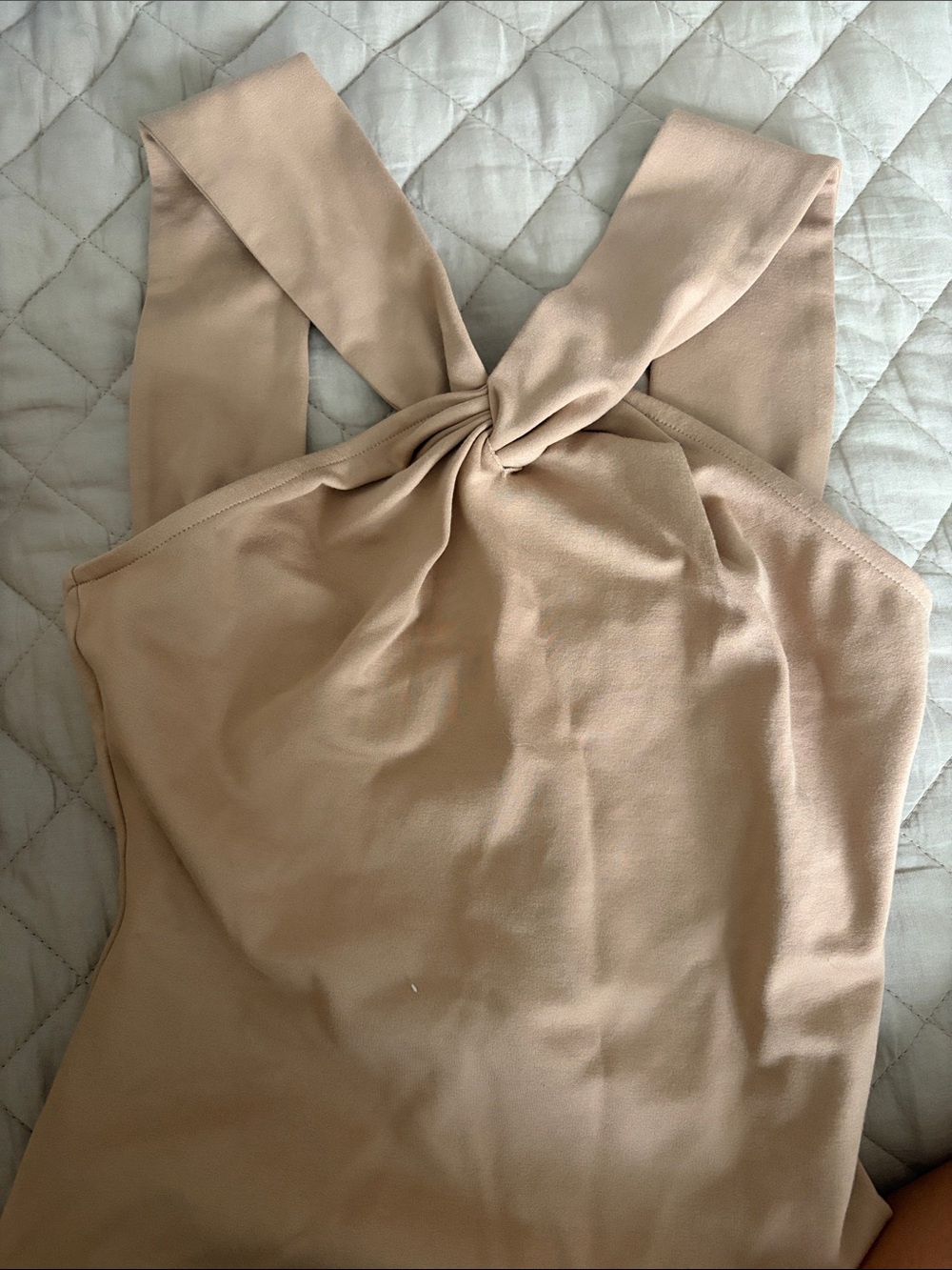 Abercrombie & Fitch One-Shoulder Twist Jumpsuit in Beige